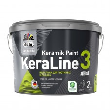 Водоэмульсионная краска "Dufa Premium KeraLine Paint 3" глубокоматовая, белая, 0,9л
