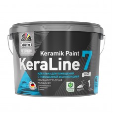 Водоэмульсионная краска "Dufa Premium KeraLine Paint 7" глубокоматовая, белая, 9л